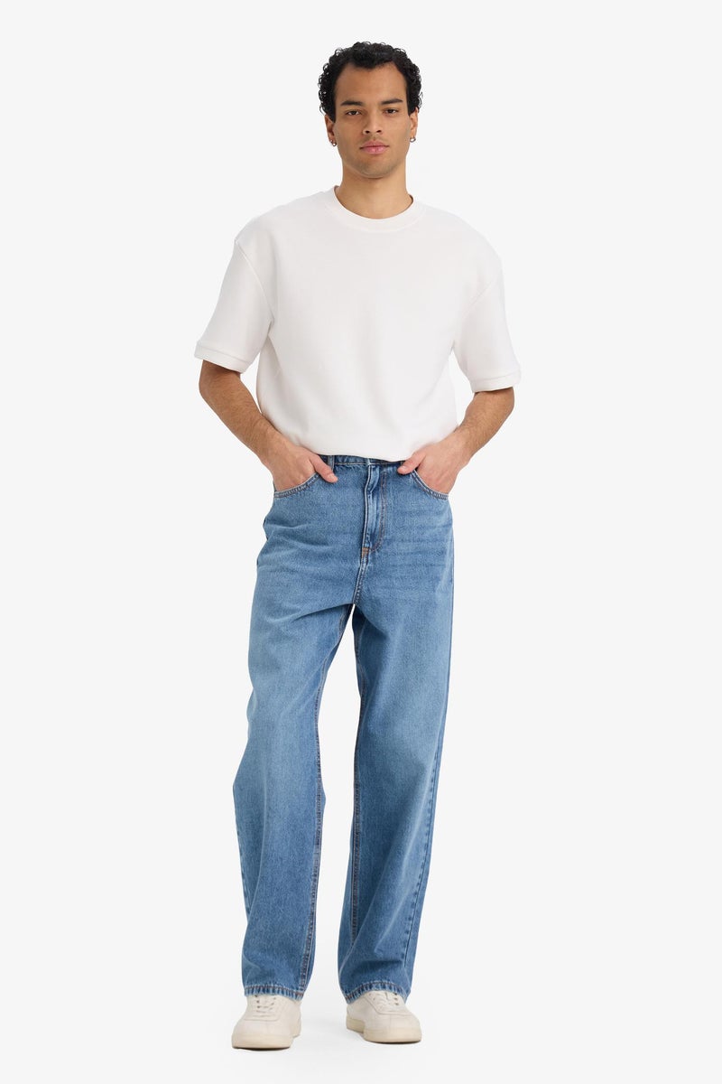 DeFacto Blue Man Baggy Fit Jeans Casual - Image 3